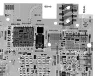 Top-right of upper side of the circuit board